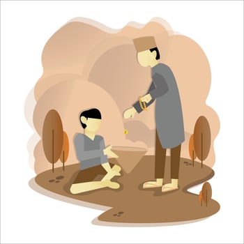 Illustration of alms to the community vector