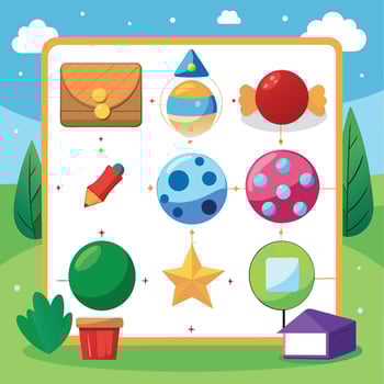 elements with math educational vector