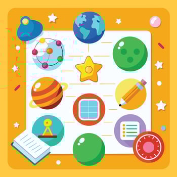 elements with math educational vector