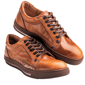 Men's leisure leather shoe isolated on transparent background png