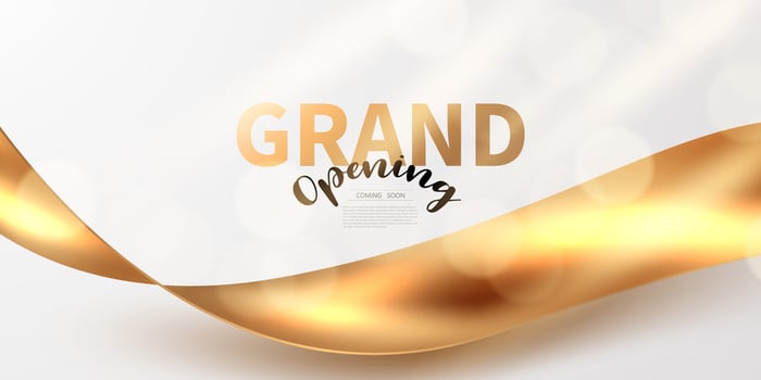 Design your opening card with ribbon. illustration Beautiful business banner template vector
