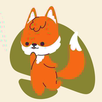 Cute kawaii fox in cartoon, flat, doodle, simple style. Design element for posters, postcards, greeting cards, wallpapers, children's clothes, fabrics, t-shirts, logos, cover vector