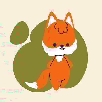 Cute kawaii fox in cartoon, flat, doodle, simple style. Design element for posters, postcards, greeting cards, wallpapers, children's clothes, fabrics, t-shirts, logos, cover vector