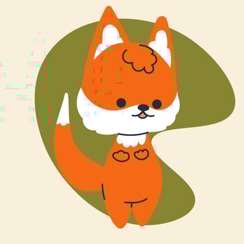Cute kawaii fox in cartoon, flat, doodle, simple style. Design element for posters, postcards, greeting cards, wallpapers, children's clothes, fabrics, t-shirts, logos, cover vector