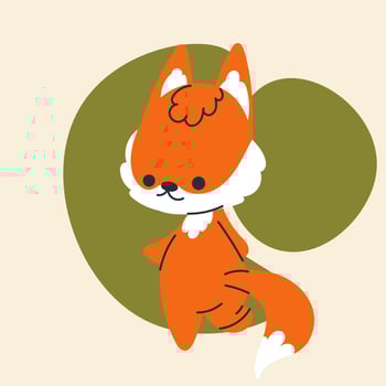 Cute kawaii fox in cartoon, flat, doodle, simple style. Design element for posters, postcards, greeting cards, wallpapers, children's clothes, fabrics, t-shirts, logos, cover vector