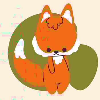 Cute kawaii fox in cartoon, flat, doodle, simple style. Design element for posters, postcards, greeting cards, wallpapers, children's clothes, fabrics, t-shirts, logos, cover vector