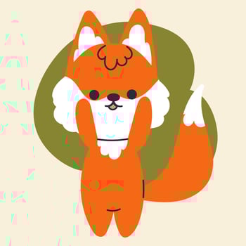 Cute kawaii fox in cartoon, flat, doodle, simple style. Design element for posters, postcards, greeting cards, wallpapers, children's clothes, fabrics, t-shirts, logos, cover vector