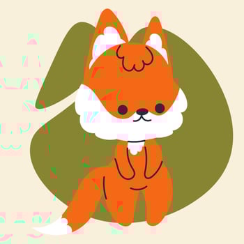 Cute kawaii fox in cartoon, flat, doodle, simple style. Design element for posters, postcards, greeting cards, wallpapers, children's clothes, fabrics, t-shirts, logos, cover vector