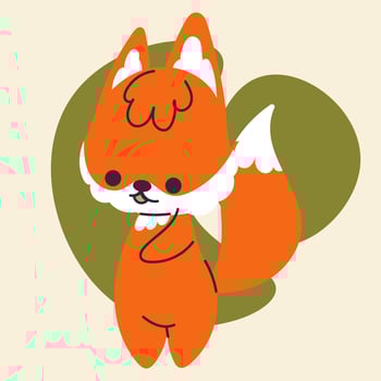 Cute kawaii fox in cartoon, flat, doodle, simple style. Design element for posters, postcards, greeting cards, wallpapers, children's clothes, fabrics, t-shirts, logos, cover vector