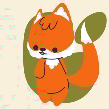 Cute kawaii fox in cartoon, flat, doodle, simple style. Design element for posters, postcards, greeting cards, wallpapers, children's clothes, fabrics, t-shirts, logos, cover vector