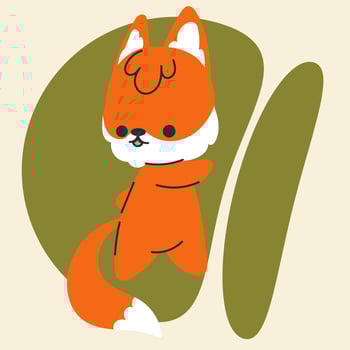 Cute kawaii fox in cartoon, flat, doodle, simple style. Design element for posters, postcards, greeting cards, wallpapers, children's clothes, fabrics, t-shirts, logos, cover vector