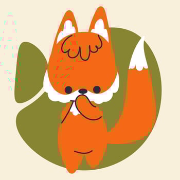 Cute kawaii fox in cartoon, flat, doodle, simple style. Design element for posters, postcards, greeting cards, wallpapers, children's clothes, fabrics, t-shirts, logos, cover vector