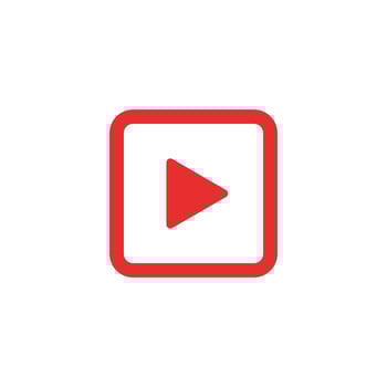 Red play button icon. Music start sign. Isolated on white. vector