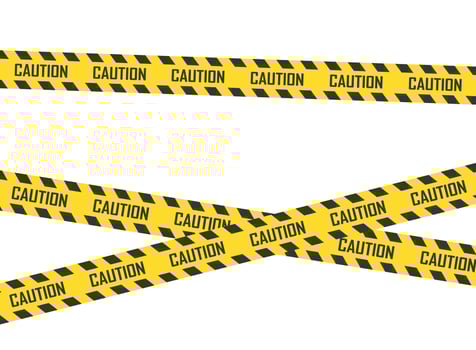 Caution, warning icon in flat style. Stop illustration on isolated background. Do not enter sign business concept. vector