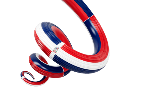 3d Flag of Dominican Republic 3d Spiral Glossy Ribbon Flag 3d Illustration png