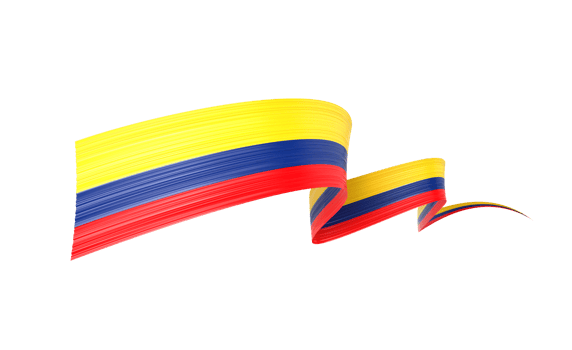 3d Flag Of Colombia 3d Shiny Waving Colombia Ribbon Flag 3d Illustration png