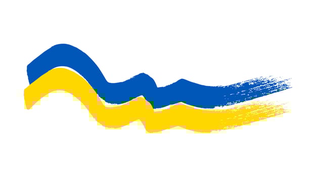 Ukrainian national flag in grunge style vector
