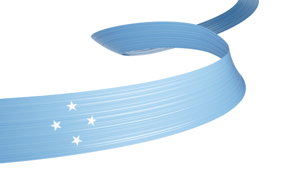 3d Flag Of Micronesia 3d Shiny Waving Micronesia Ribbon Flag 3d Illustration png