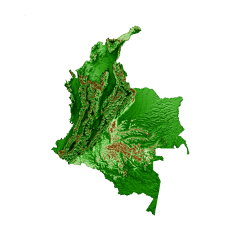 Colombia Topographic Map 3d realistic map Color 3d illustration png