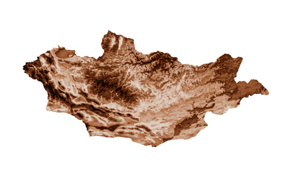 Map of Mongolia in old style, brown graphics in a retro style Vintage Style. High detailed 3d illustration png