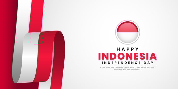 Indonesia Republic Independence Day template design illustration. Independence Day of Indonesia banner background. vector