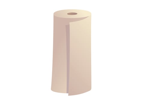 isolated cartoon illustration of paper towel roll. vector