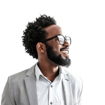 close up of a young man in coat side view png