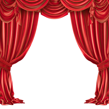 Transparent Dramatic Unveiling. Theater or Cinema Opening the Curtain. Transparent background png