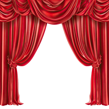 Transparent Dramatic Unveiling. Theater or Cinema Opening the Curtain. Transparent background png