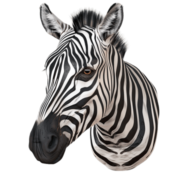 Zebra side face view only png