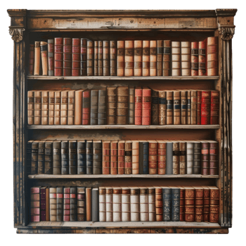 Book case full of books png