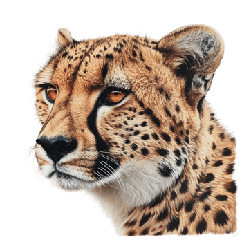 Cheetah closeup of face png