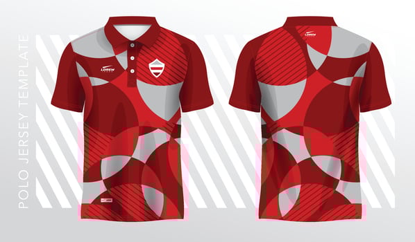 red modern abstract circles sublimation shirt for polo sport jersey template vector