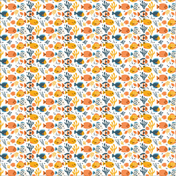 illustration fish pattern wall design vector