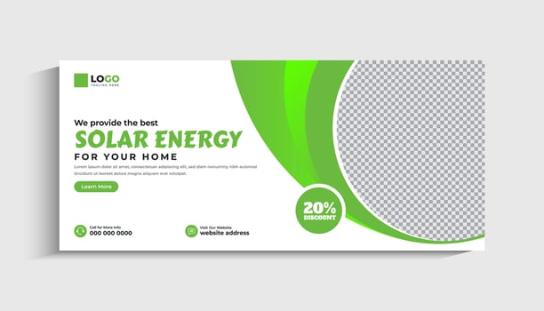 Solar Energy social media post or web banner template design vector