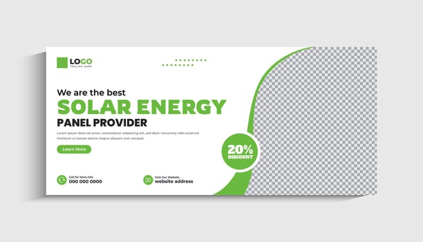 Solar Energy social media post or web banner template design vector