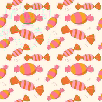 candy and lollipop seamless pattern vector