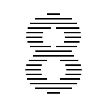 Number 8 Logo Icon Geometric Horizontal Stripe Lines vector
