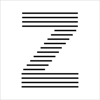 Letter Z Initial Monogram Logo Icon Geometric Horizontal Stripe Lines vector