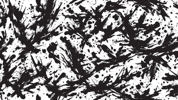Black Monochrome Brush Stroke Designs for Textured Overlay Art vector