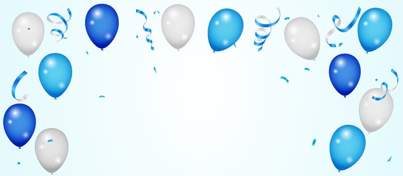 Celebration party banner with Blue color balloons background. Birthday background with realistic balloons. balloon border frame template vector