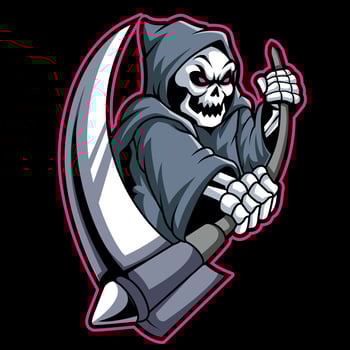 Grim reaper mascot esport logo design. vector