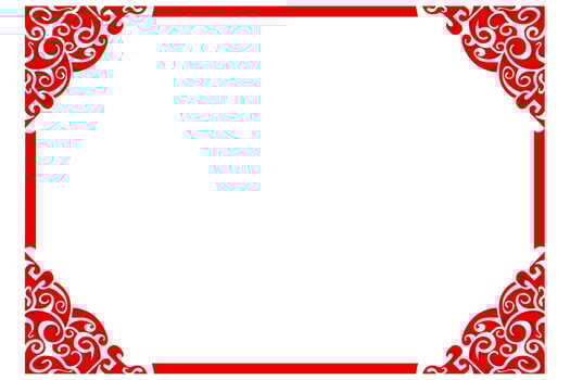 Frame border decorative ornament design with a Red swirl theme vector