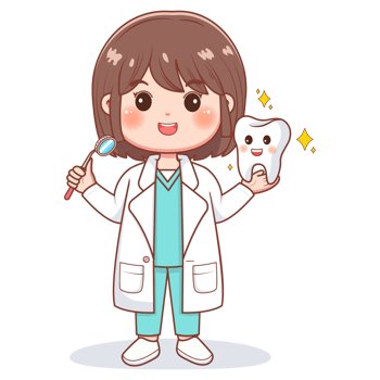 Cute Woman Dentist with a Cute Smiling Tooth png