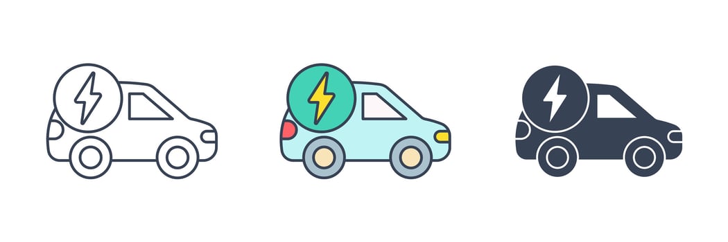 Electric car icon symbol illustration isolated on white background vector