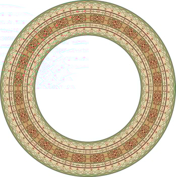 colored round Yakut ornament. Endless circle, border, frame of the northern peoples of the Far East. vector