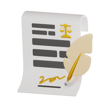 3D Signature Document Icon Professional Legal Agreement Render png