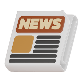 3D Newspaper Icon Modern Media Print Render Illustration png