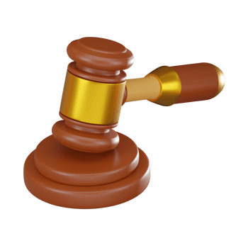 3D Gavel Icon Judge's Hammer Legal Symbol Render png