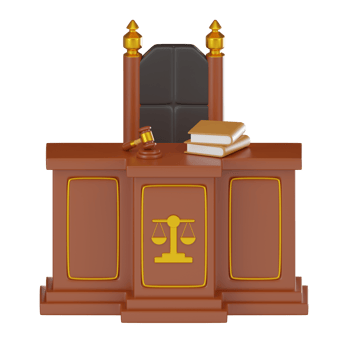 3D Judge Table Icon Legal Courtroom Render and Illustration png